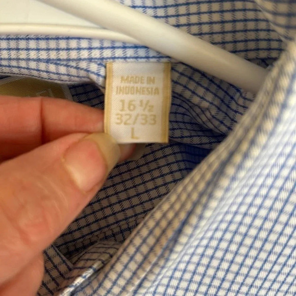 Michael Kors checkered Button Down Slim Fit Shirt size large - Picture 5 of 6